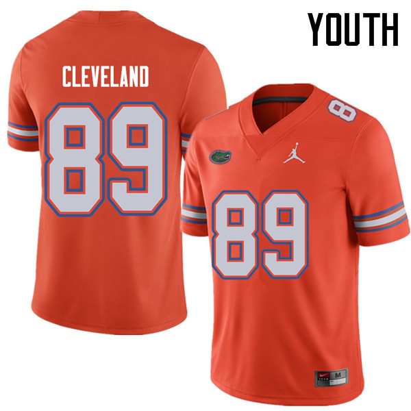 NCAA Florida Gators Tyrie Cleveland Youth #89 Jordan Brand Orange Stitched Authentic College Football Jersey UXQ7864LF